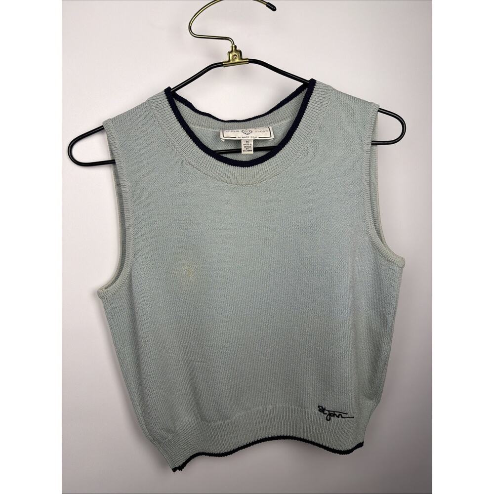 St. John Sport Sweater Vest Medium Women Blue / Navy Fair